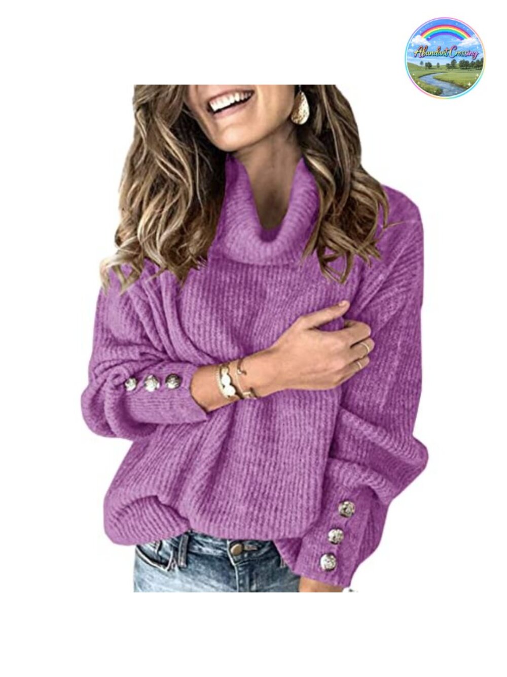 Womens Oversized Cowl Neck Slouchy Knit Sweater
